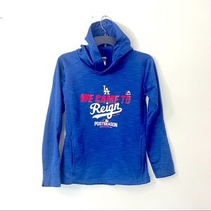 Boys LA Dodgers hoody sweatshirt post season Majestic medium 10-12